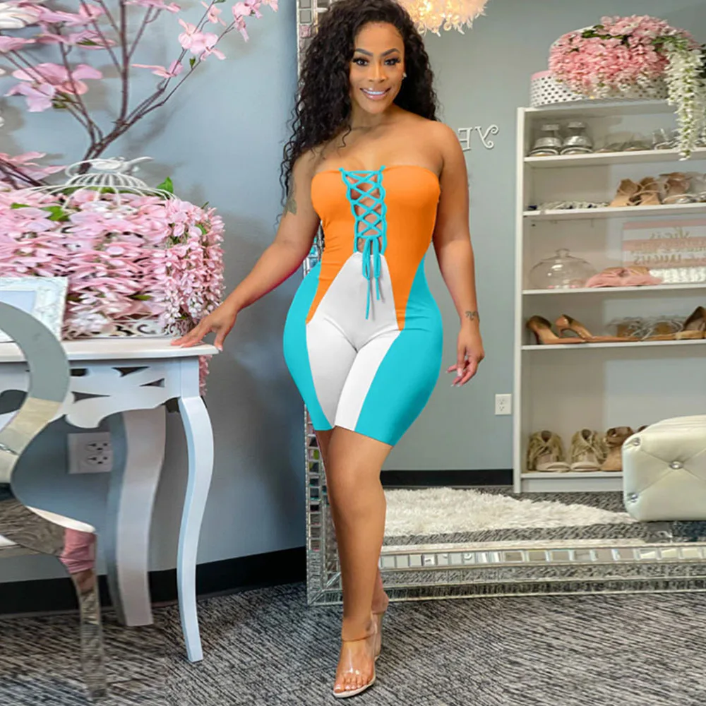 Sexy Hollow Out Lace Up Bandage Playsuits and Jumpsuits Short Women Romper Strapless Skinny Backless Club One Piece Outfits
Sexy Hollow Out Lace Up Bandage Playsuits and Jumpsuits Short Women Romper Strapless Skinny Backless Club One Piece Outfits