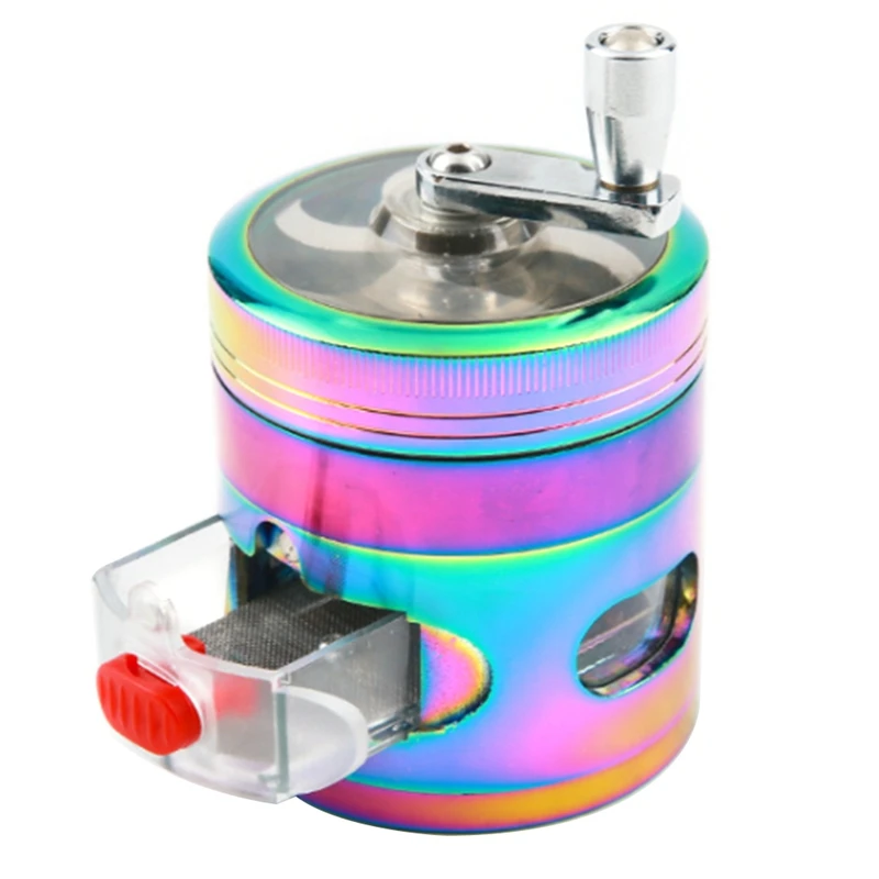 4 Layers Tobacco Grinder Herb Weed Grinder, with Mill Handle, Color Smoke Grinder Metal Kitchen Gadgets
4 Layers Tobacco Grinder Herb Weed Grinder, with Mill Handle, Color Smoke Grinder Metal Kitchen Gadgets