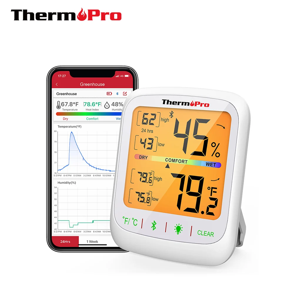 Беспроводной комнатный цифровой термометр гигрометр ThermoPro TP359 80 м умный с