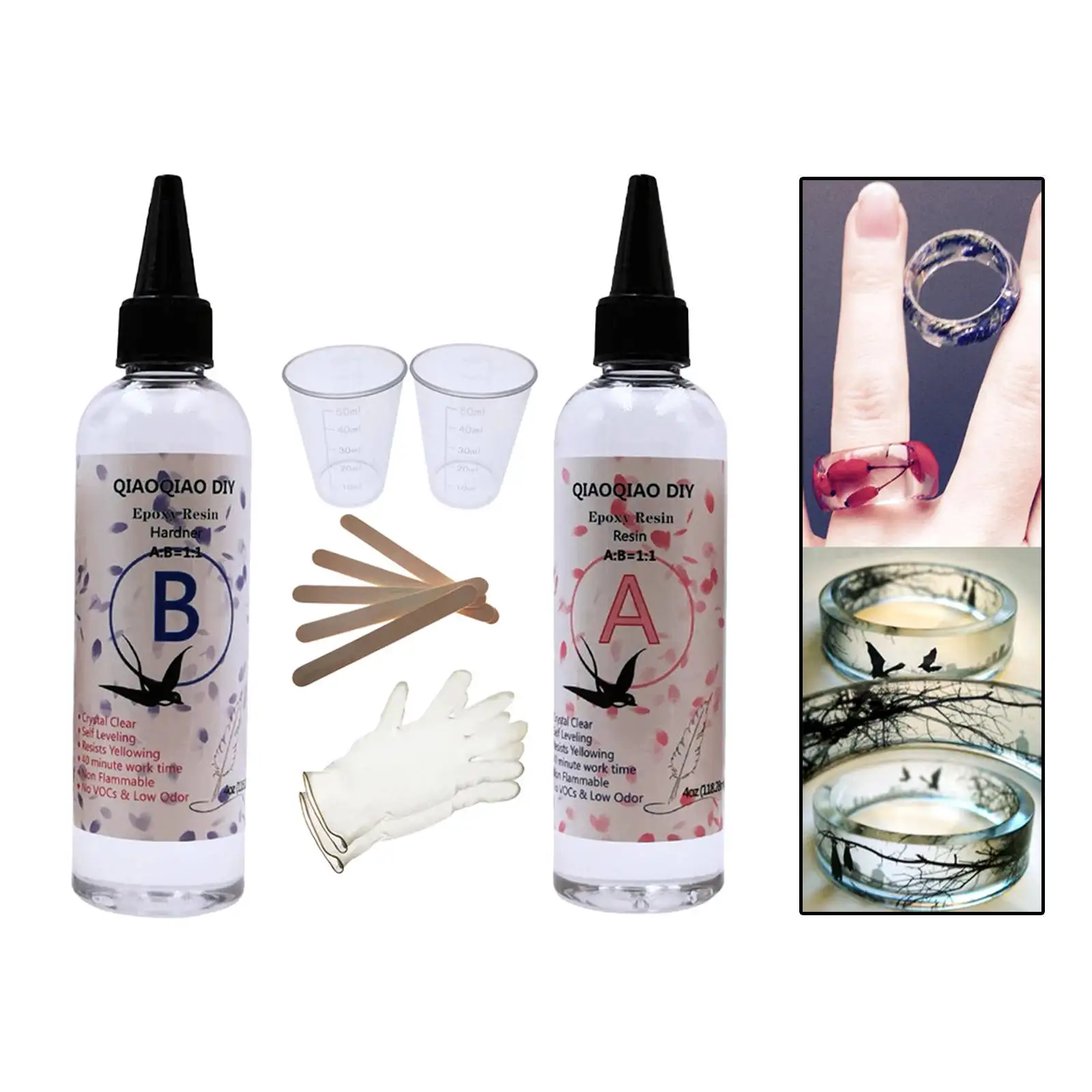 DIY Crystal Transparente Clear 1:1 AB Epoxy Resin Glue Tools Kits w/ Stirring Stick for Beginners Arts Crafts Silicone Moulds
DIY Crystal Transparente Clear 1:1 AB Epoxy Resin Glue Tools Kits w/ Stirring Stick for Beginners Arts Crafts Silicone Moulds