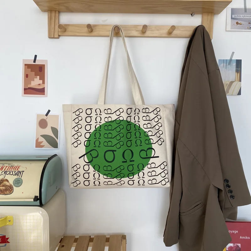 Cotton Canvas Bag Women Casual Tote Bag Green Letters Print Large-capacity Shopper Bag Women Handbag Bolsa Feminina Shoulder Bag
Cotton Canvas Bag Women Casual Tote Bag Green Letters Print Large-capacity Shopper Bag Women Handbag Bolsa Feminina Shoulder Bag