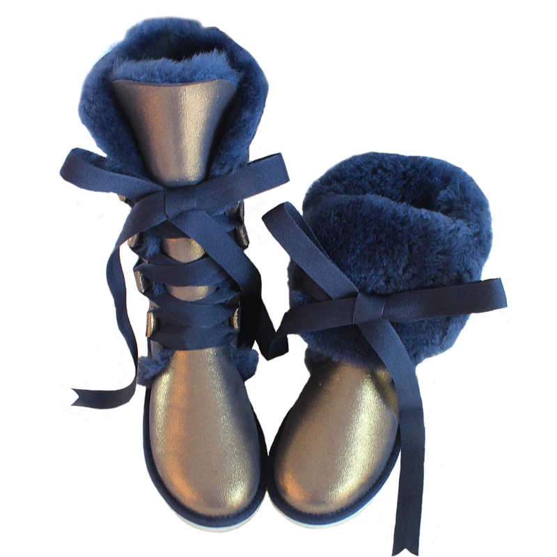 Sheepskin Snow Boots Lace-up Australia Knee High Winter Natural Wool Boots Sheep Fur Boots Bow Flat Women Long Boots
Sheepskin Snow Boots Lace-up Australia Knee High Winter Natural Wool Boots Sheep Fur Boots Bow Flat Women Long Boots