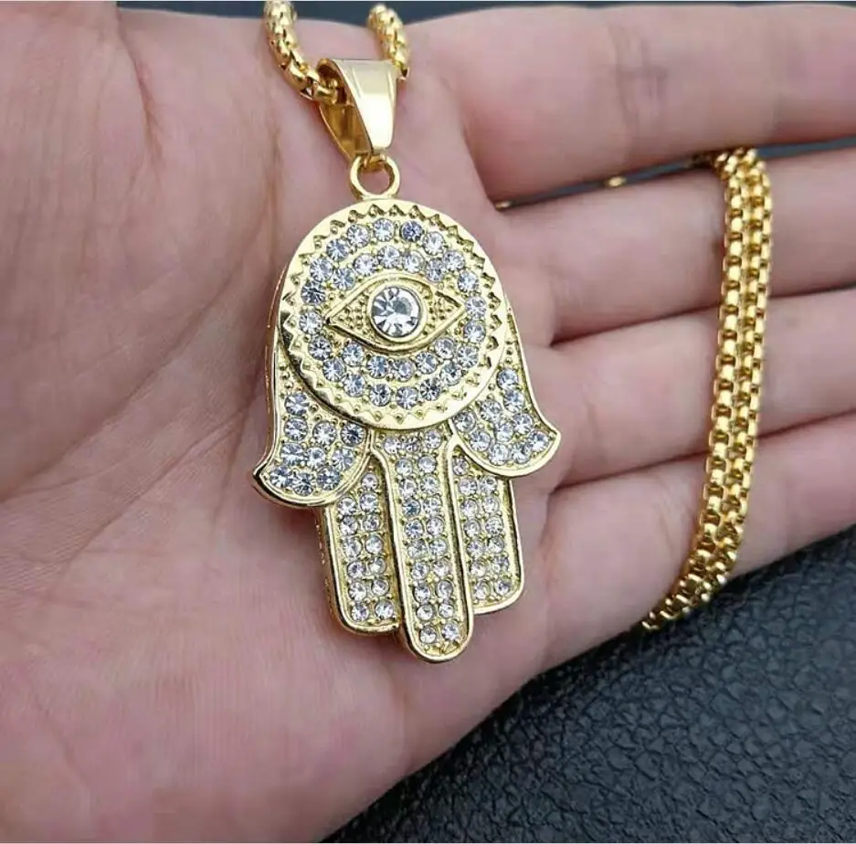 Men Hip hop Hamsa Hand Pendant Necklaces Stainless Steel fashion Charm Fatima palm pendants necklace HipHop jewelry gifts
Men Hip hop Hamsa Hand Pendant Necklaces Stainless Steel fashion Charm Fatima palm pendants necklace HipHop jewelry gifts