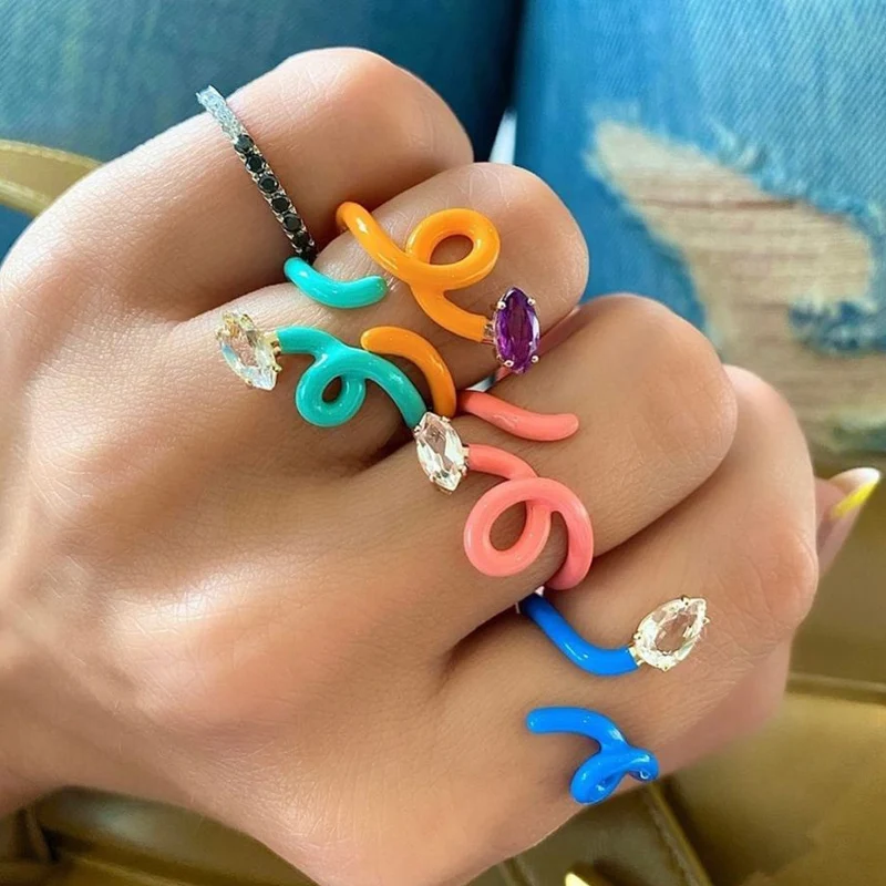 Rainbow Neon Enamel Rings For Women Open Adjustable Snake Ring Female 2022 Trend Aesthetic Couple Jewelry Gift anillos mujer
Rainbow Neon Enamel Rings For Women Open Adjustable Snake Ring Female 2022 Trend Aesthetic Couple Jewelry Gift anillos mujer