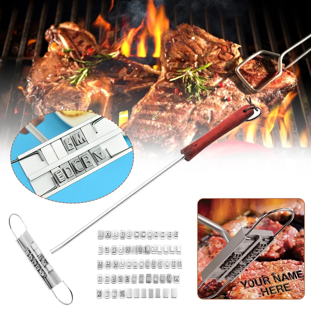 BBQ Branding Iron 63Pcs Changeable Letters Wooden Handle Barbecue Tool Kitchen Gadget Branding Tool Outdoor Picnic Accessories
BBQ Branding Iron 63Pcs Changeable Letters Wooden Handle Barbecue Tool Kitchen Gadget Branding Tool Outdoor Picnic Accessories
