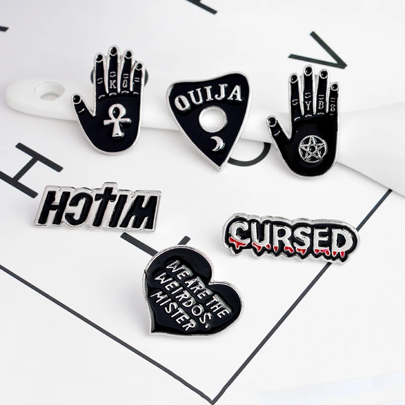 Dark witch cursed enamel pin Punk Resurrection Hand black heart pins and brooches Shirt bag Lapel pin badges jewelry gift custom
Dark witch cursed enamel pin Punk Resurrection Hand black heart pins and brooches Shirt bag Lapel pin badges jewelry gift custom