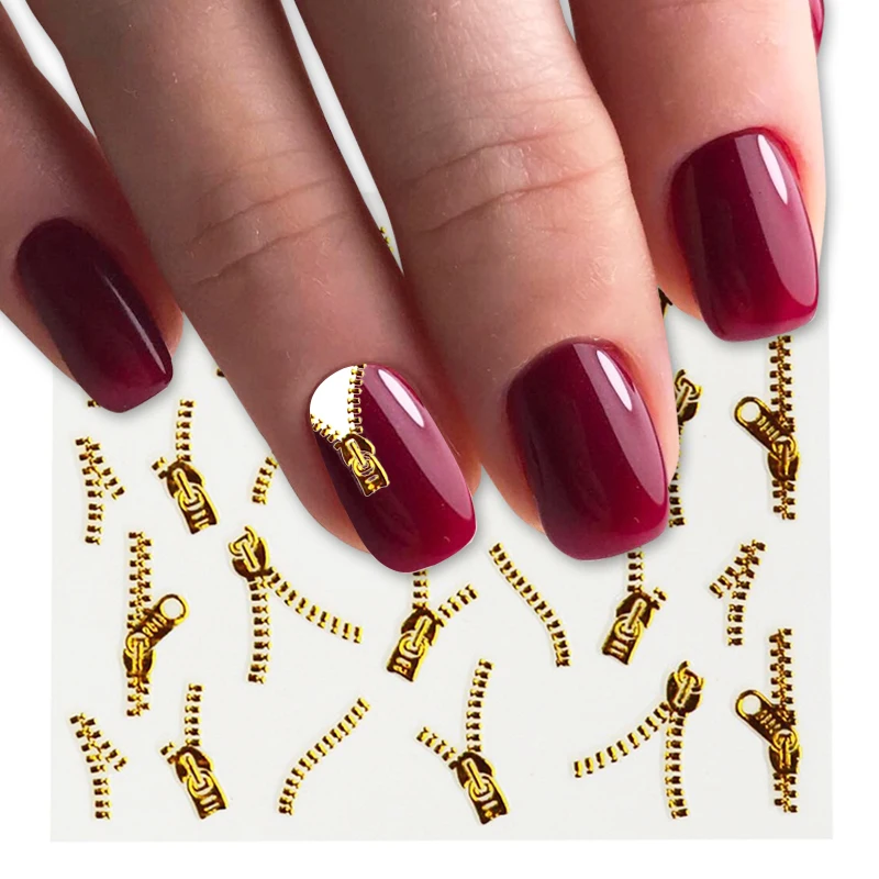 2sheets Gold Zipper 3d Designs Nail Art Stickers Decals Manicure Decor Tools DIY Nail Art Tips Fashion Accessories LAXF6021
2sheets Gold Zipper 3d Designs Nail Art Stickers Decals Manicure Decor Tools DIY Nail Art Tips Fashion Accessories LAXF6021