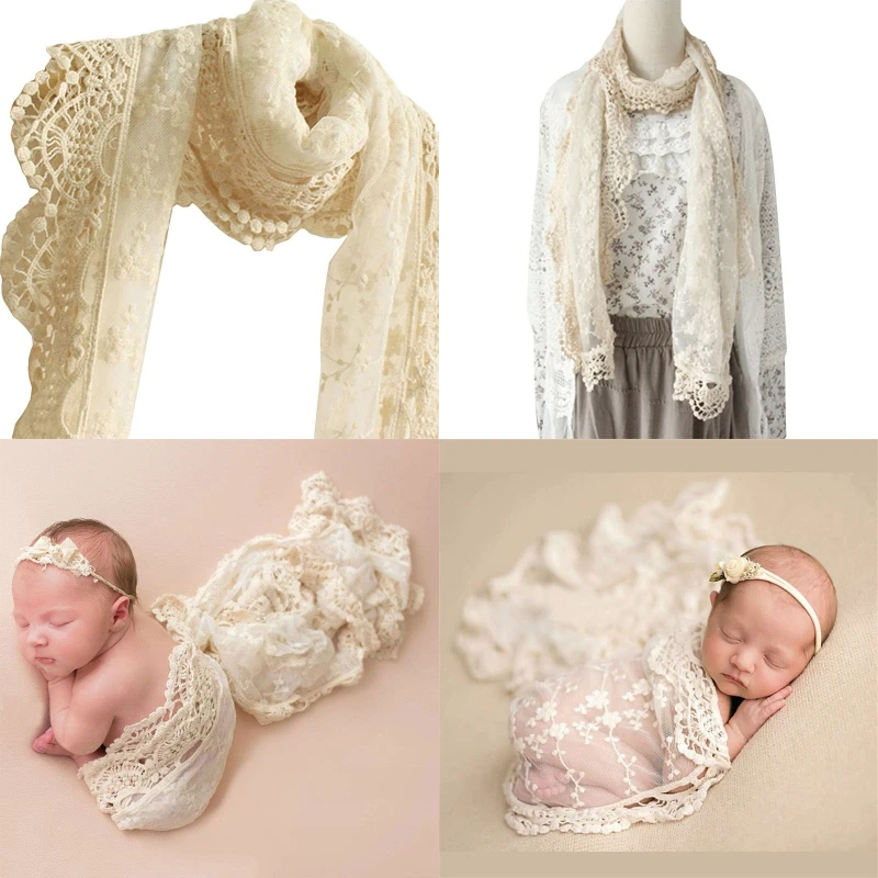 Multipurpose Baby Lace Wrap Swaddling Infant Photography Backdrop Props Blanket Dual Purpose Shawl Scarf Accessies
Multipurpose Baby Lace Wrap Swaddling Infant Photography Backdrop Props Blanket Dual Purpose Shawl Scarf Accessies