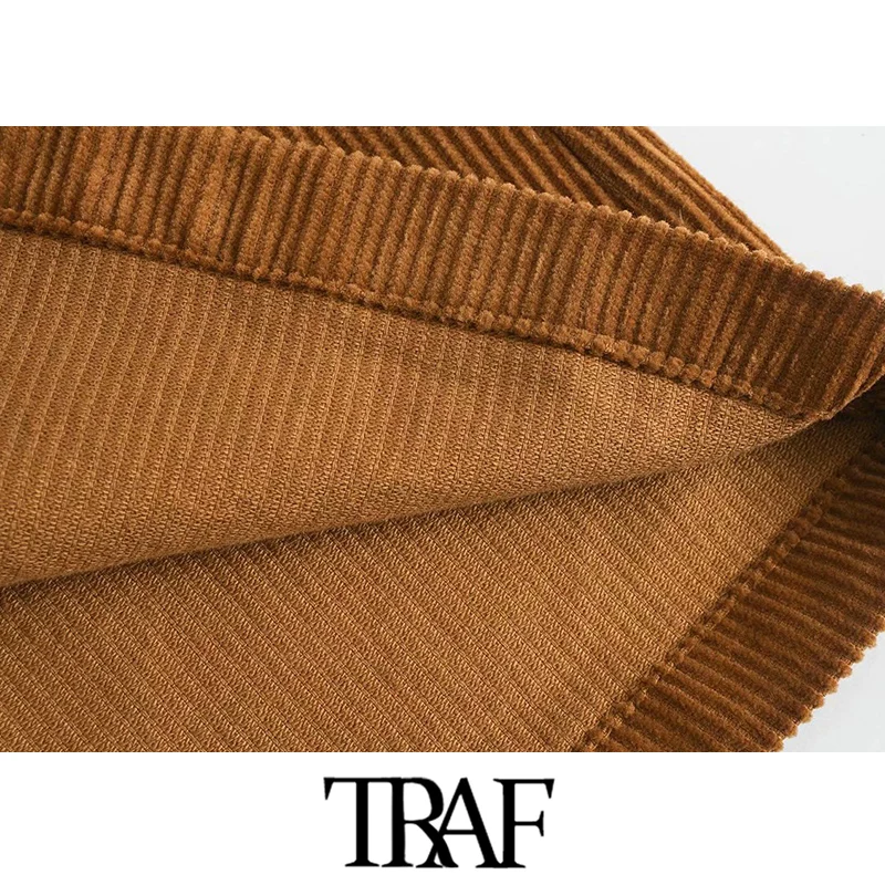 TRAF Women Chic Fashion With Metal Button Corduroy Midi Skirt Vintage High Waist Flared Hem Female Skirts Mujer
TRAF Women Chic Fashion With Metal Button Corduroy Midi Skirt Vintage High Waist Flared Hem Female Skirts Mujer