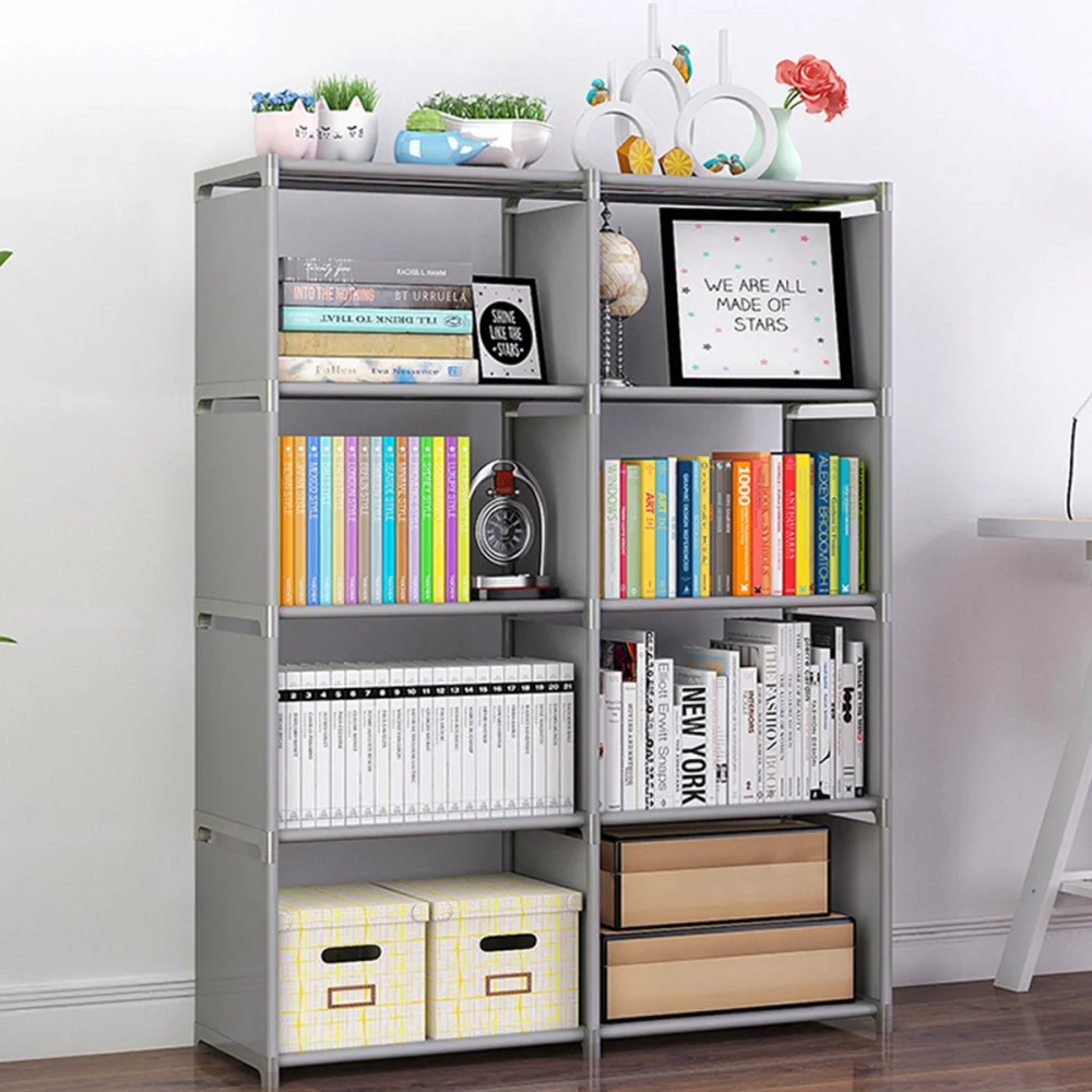 Bookshelf Beautiful Double Row of Grey Storage Rack Organizer Shelf Book Sundries Ornaments for School Home Library
Bookshelf Beautiful Double Row of Grey Storage Rack Organizer Shelf Book Sundries Ornaments for School Home Library