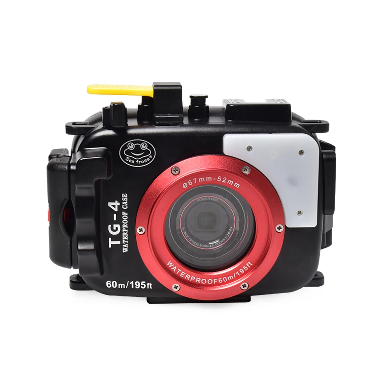 

SeaFrogs Waterproof Cover Underwater Camera Case for Olympus TG4 TG-4 Diving Housing with 67mm Red Filter Combo 60m/195ft