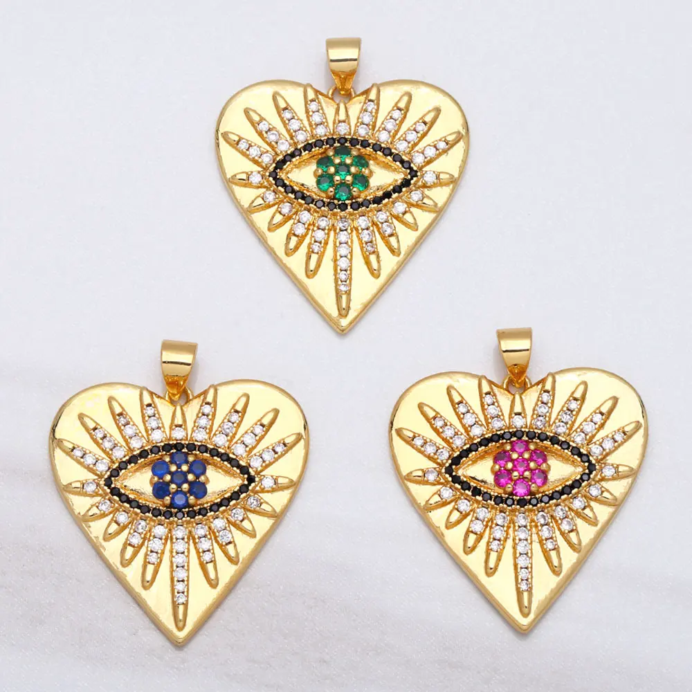 Large Heart Luck Evil Eye Necklace Pendants Genuine Gold Plated Copper Zircon Accessories for Jewelry Wholesale pdta577
Large Heart Luck Evil Eye Necklace Pendants Genuine Gold Plated Copper Zircon Accessories for Jewelry Wholesale pdta577