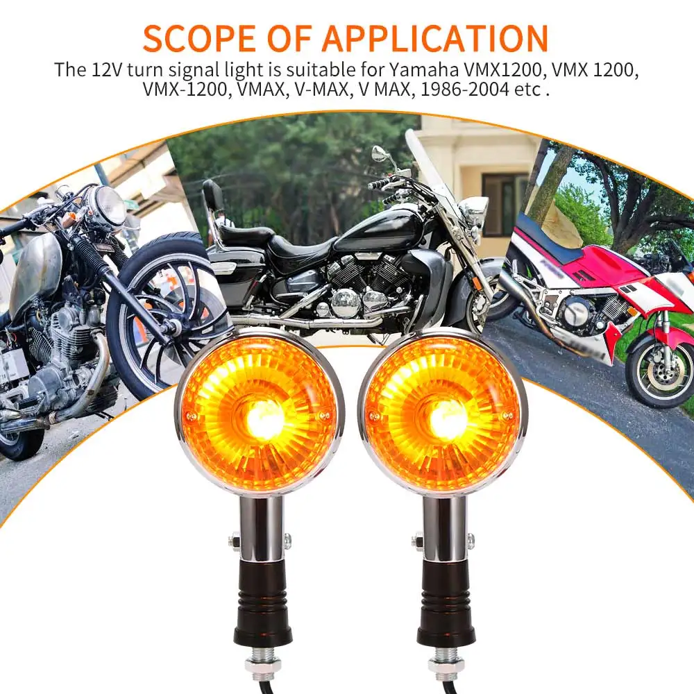 New Motorcycle Turn Signal Light for Yamaha VMX1200 VMX 1200 1986-2004 Motorcycle Indicator Amber Blinker Side Marker Lamp
New Motorcycle Turn Signal Light for Yamaha VMX1200 VMX 1200 1986-2004 Motorcycle Indicator Amber Blinker Side Marker Lamp