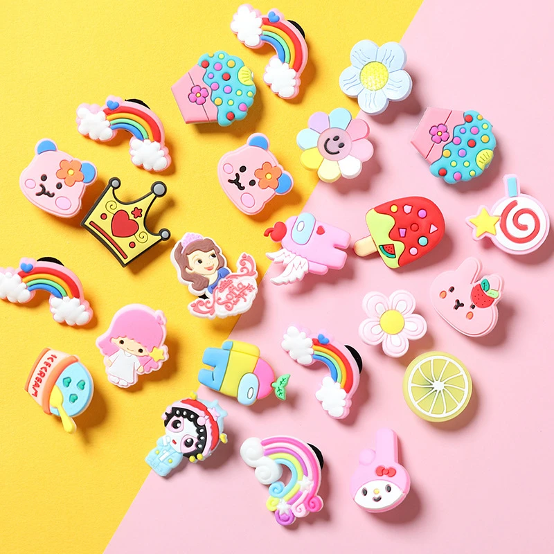 10pcs Cartoon Food Removable PVC Croc Charms Soft Glue Buckle Garden Hole Shoes Decorations Accessories for Crocses Shoe Charms
10pcs Cartoon Food Removable PVC Croc Charms Soft Glue Buckle Garden Hole Shoes Decorations Accessories for Crocses Shoe Charms