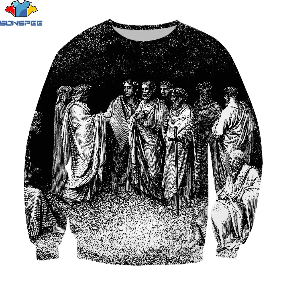 SONSPEE 3D New Black And White Religion Illustration Men Women Pullover Without Cap Harajuku Oversized Pullover Sweatshirt Tops
SONSPEE 3D New Black And White Religion Illustration Men Women Pullover Without Cap Harajuku Oversized Pullover Sweatshirt Tops