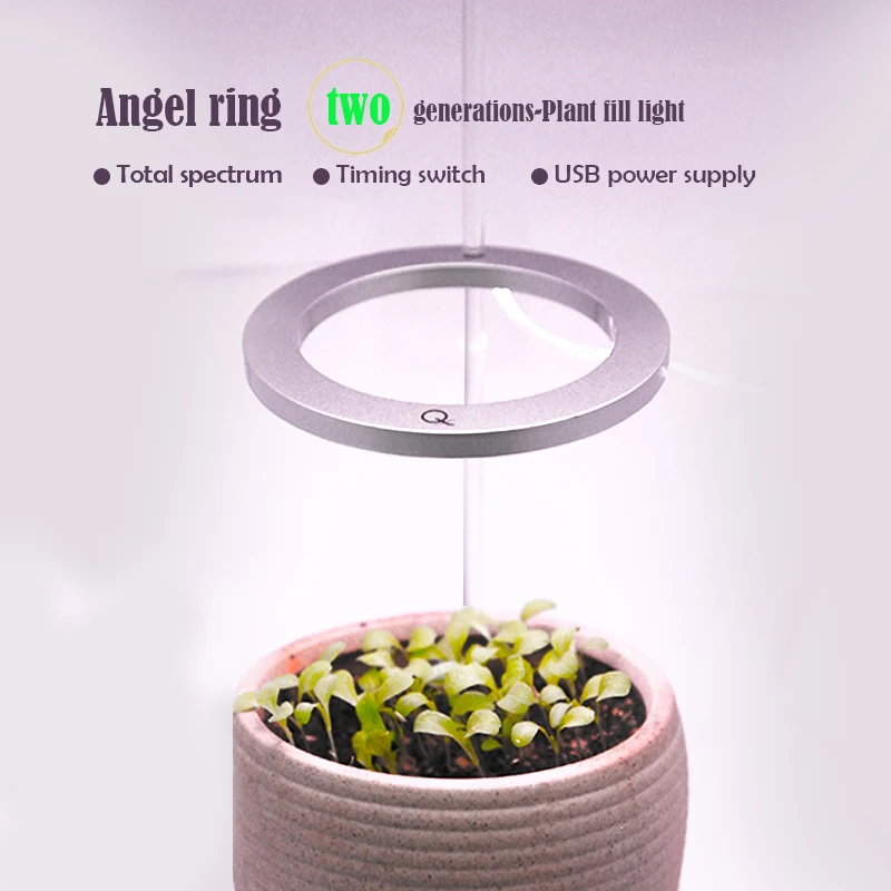 LED Timer Succulent Grow Lights Seedling Plant Growth Ring Lamp USB Imitating Sun Light for Greenhouse White Full Spectrum Lamp
LED Timer Succulent Grow Lights Seedling Plant Growth Ring Lamp USB Imitating Sun Light for Greenhouse White Full Spectrum Lamp