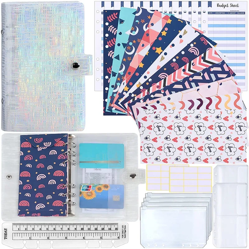 56 PCS Cash Budget Envelope System Includes A6 Budget PVC Binder Cover 12 Budget Sheets, Label Stickers,Storage Bags
56 PCS Cash Budget Envelope System Includes A6 Budget PVC Binder Cover 12 Budget Sheets, Label Stickers,Storage Bags