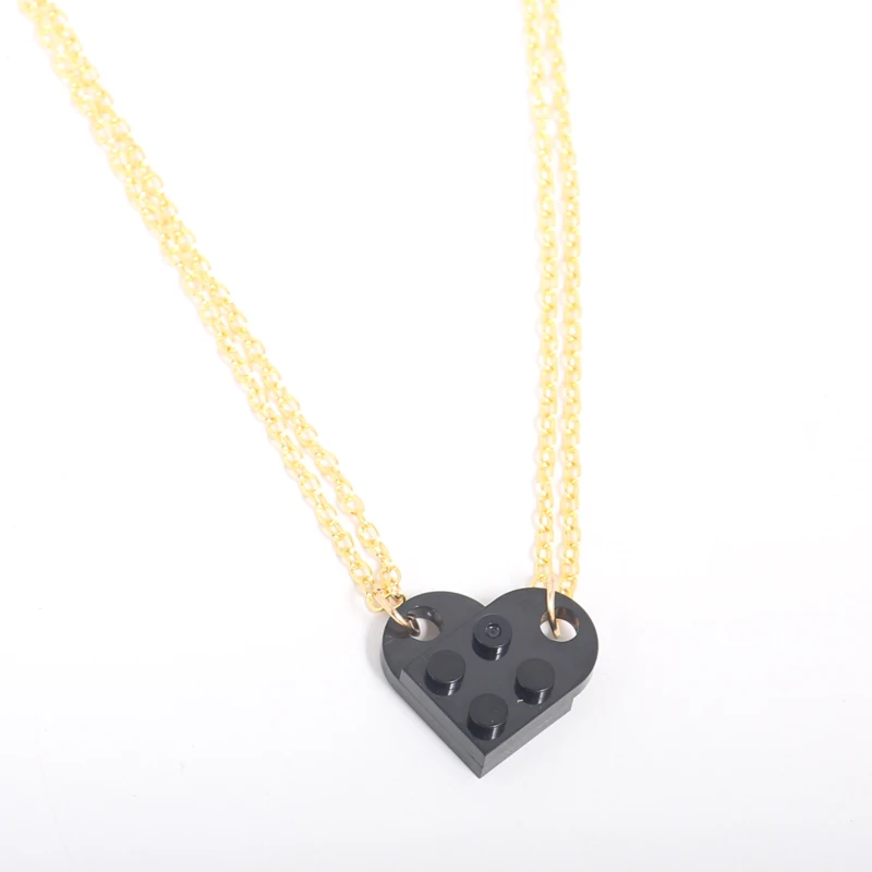 2Pcs Cute Love Heart Brick Pendant Necklace for Mother and Daughter Couples Women Lego Elements Gold Color Chain Jewelry Gift
2Pcs Cute Love Heart Brick Pendant Necklace for Mother and Daughter Couples Women Lego Elements Gold Color Chain Jewelry Gift