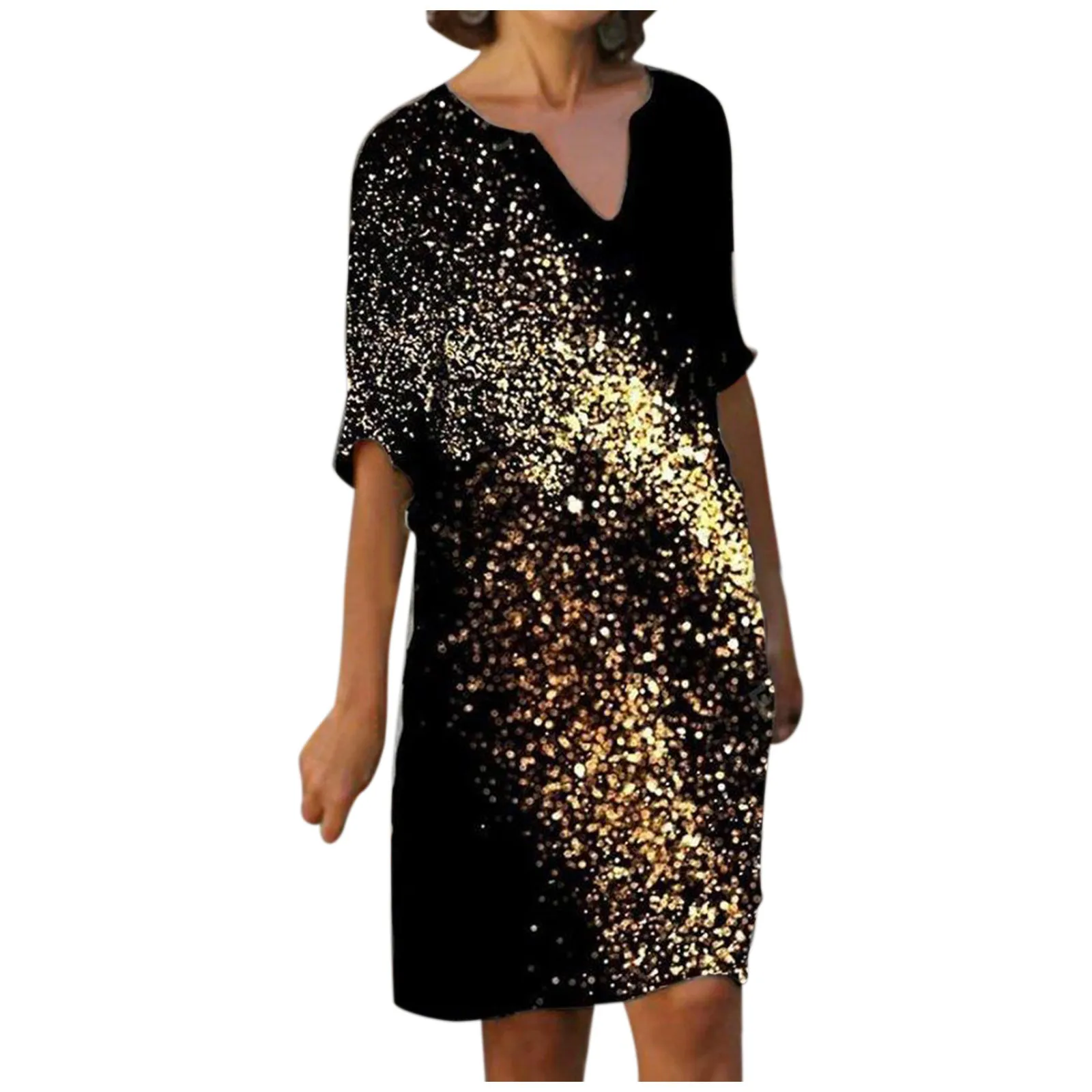 64# Women Summer Dress Fashion Print V-neck Short Sleeve Loose Big Swing Casual Beach Dress 2021 Large Ladies Plus Size Dress
64# Women Summer Dress Fashion Print V-neck Short Sleeve Loose Big Swing Casual Beach Dress 2021 Large Ladies Plus Size Dress
