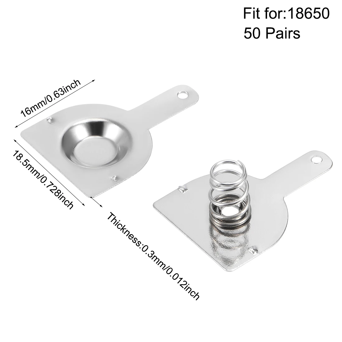 uxcell 50Pairs 18650 Battery Negative to Positive Conversion Spring Contact Nickeling Plate 18.5mmx16mm
uxcell 50Pairs 18650 Battery Negative to Positive Conversion Spring Contact Nickeling Plate 18.5mmx16mm
