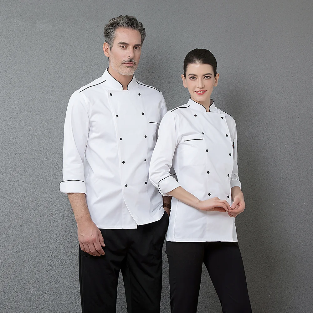 High Quality White Top Chef Restaurant Kitchen Long Sleeve Work Jacket Men Cooking Wear Double Breasted Cozinha Uniform Clothing
High Quality White Top Chef Restaurant Kitchen Long Sleeve Work Jacket Men Cooking Wear Double Breasted Cozinha Uniform Clothing