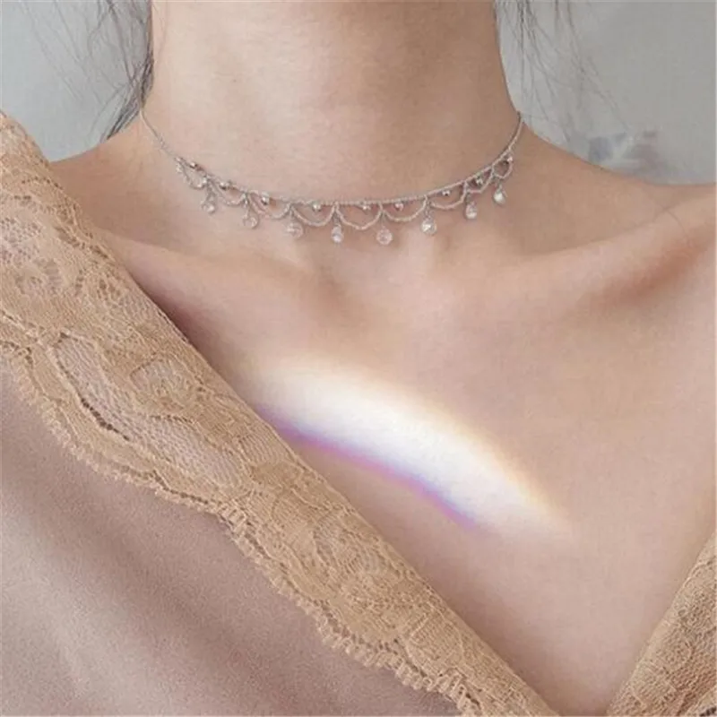 Wedding Anniversary Luxurious 925 Sterling Silver Beaded Crystal Clavicle Chain Necklaces For Women Lady Bride Gift N024
Wedding Anniversary Luxurious 925 Sterling Silver Beaded Crystal Clavicle Chain Necklaces For Women Lady Bride Gift N024