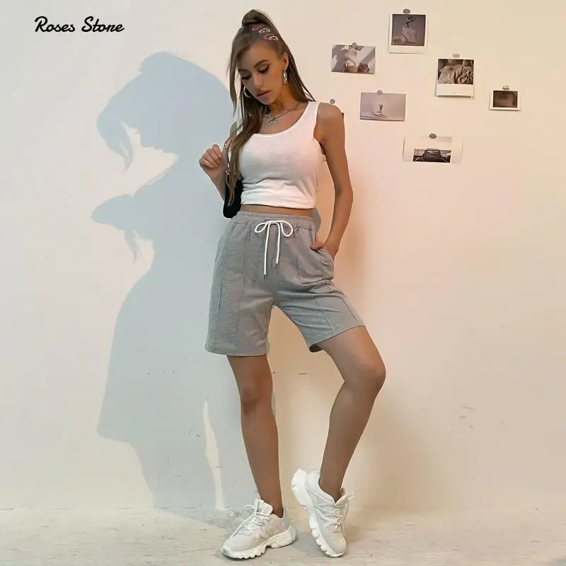 Women's Grey Elastic Waist Bermuda with Drawstring Pockets Sweat Shorts Lounge Straight Leg Half Pants Workout Casual Pajama
Women's Grey Elastic Waist Bermuda with Drawstring Pockets Sweat Shorts Lounge Straight Leg Half Pants Workout Casual Pajama