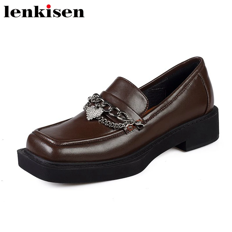 Лоферы Lenkisen Цепочка-пружина из натуральной коровьей кожи квадратный носок плоская платформа без застежек на среднем каблуке металлические...
Лоферы Lenkisen Цепочка-пружина из натуральной коровьей кожи квадратный носок плоская платформа без застежек на среднем каблуке металлические...