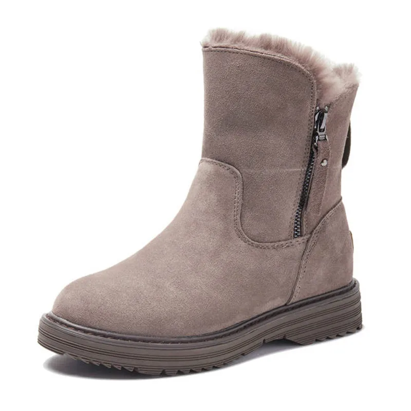 Winter Shoes Women Leather Ankle Boots Fur Zip Short Boots Female Fashion Ladies Flat Botines Sewing Black Shoes Zapatos Mujer 
Winter Shoes Women Leather Ankle Boots Fur Zip Short Boots Female Fashion Ladies Flat Botines Sewing Black Shoes Zapatos Mujer