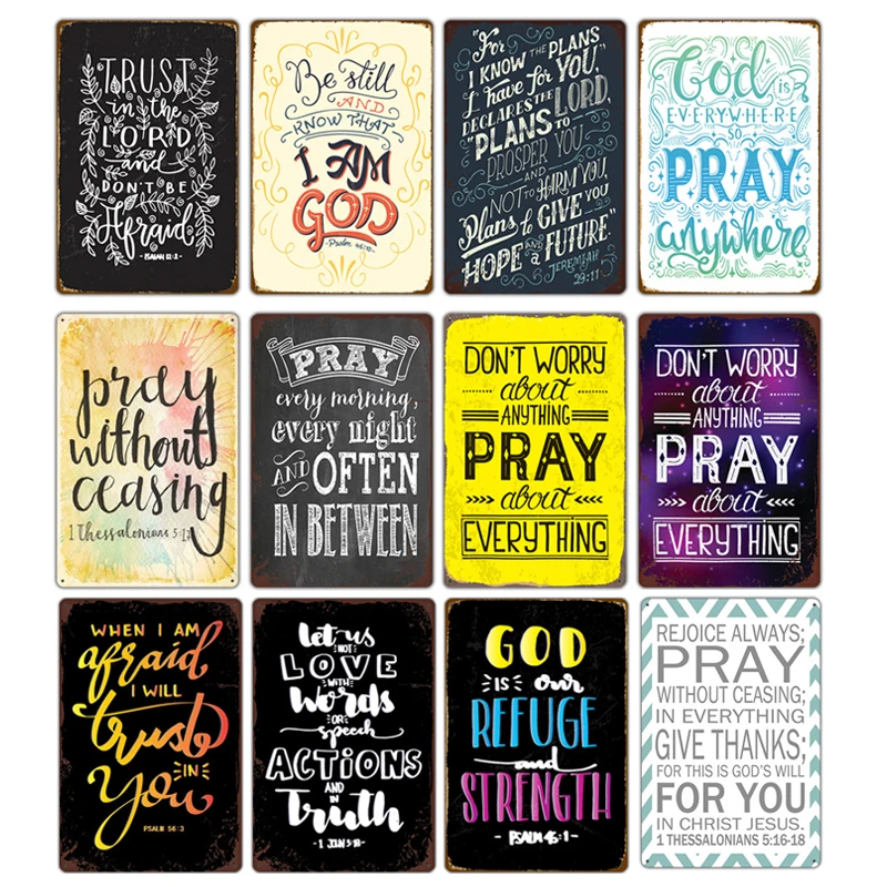 Bless Pray Day Christian God Graffiti Characters Potsers Metal Tin Sign Church Room Cafe Home Decor Plate Plaques Wall Stickers
Bless Pray Day Christian God Graffiti Characters Potsers Metal Tin Sign Church Room Cafe Home Decor Plate Plaques Wall Stickers