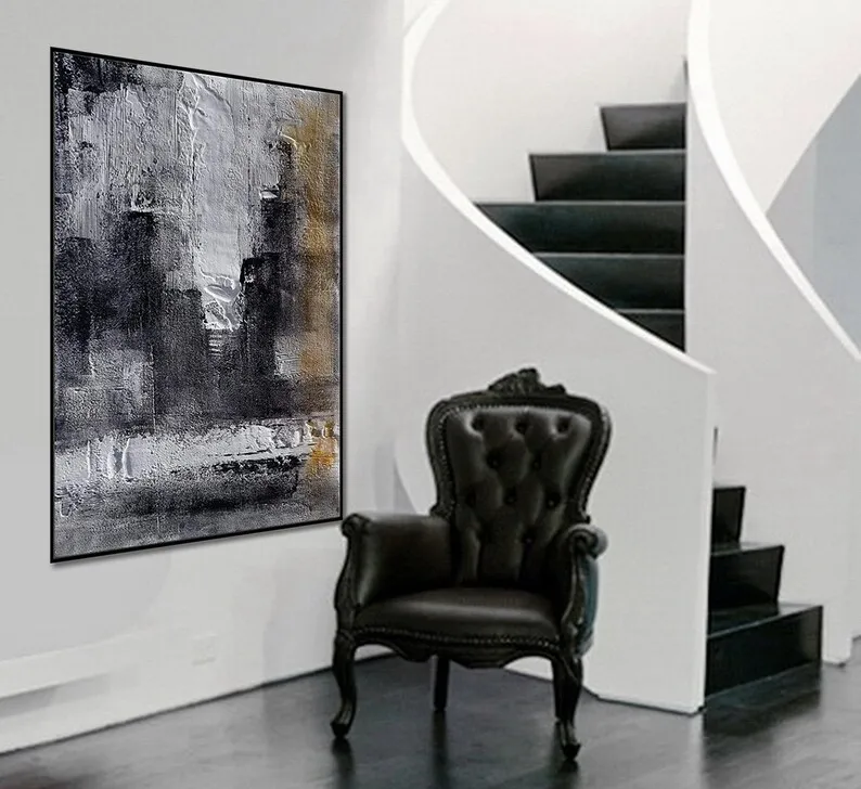Acrylic Painting on Canvas Minimalist Abstract Wall Art Black Gold and White Minimal Simple Easyabstract oil painting, abstract
Acrylic Painting on Canvas Minimalist Abstract Wall Art Black Gold and White Minimal Simple Easyabstract oil painting, abstract