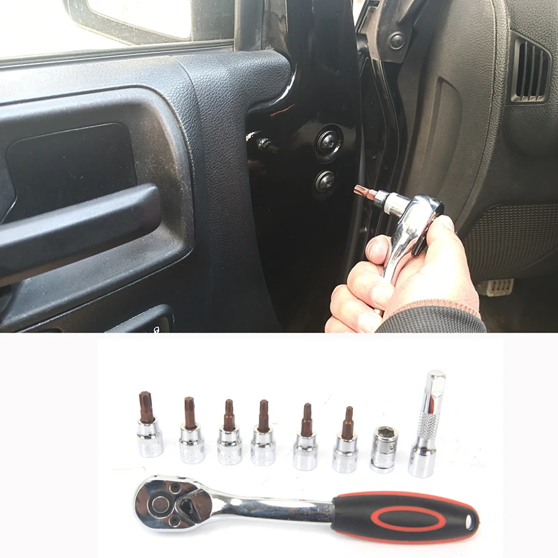 Car Trunk Hood Door Hindge Screws Removal Wrench Tool Set For Jeep Wrangler JK 2007-2017 Accessories
Car Trunk Hood Door Hindge Screws Removal Wrench Tool Set For Jeep Wrangler JK 2007-2017 Accessories
