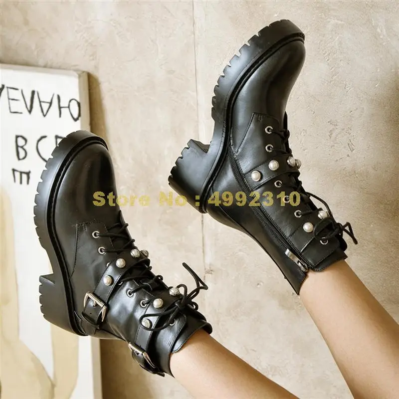 New Lady Genuine Leather Ankle Boots Chunky High Heels Zip Buckle Cross Boots Women Party Shoes
New Lady Genuine Leather Ankle Boots Chunky High Heels Zip Buckle Cross Boots Women Party Shoes