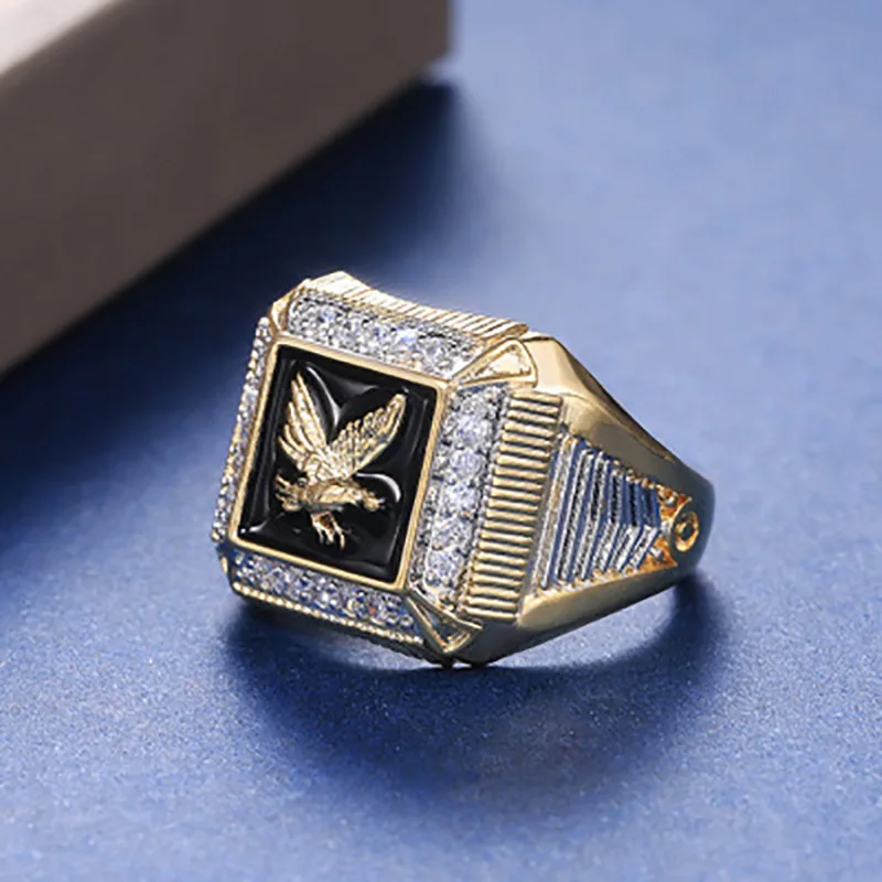 New Jewelry Fashion Best-selling New Style Atmospheric Man Electroplating Eagle Dripping Oil Inlaid Stone Ring
New Jewelry Fashion Best-selling New Style Atmospheric Man Electroplating Eagle Dripping Oil Inlaid Stone Ring
