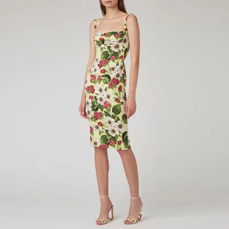 Gedivoen Fashion Designer Summer Dress Women Spaghetti Strap Floral Print Cascading Ruffle Dress Elegant Cotton Midi Dresses
Gedivoen Fashion Designer Summer Dress Women Spaghetti Strap Floral Print Cascading Ruffle Dress Elegant Cotton Midi Dresses