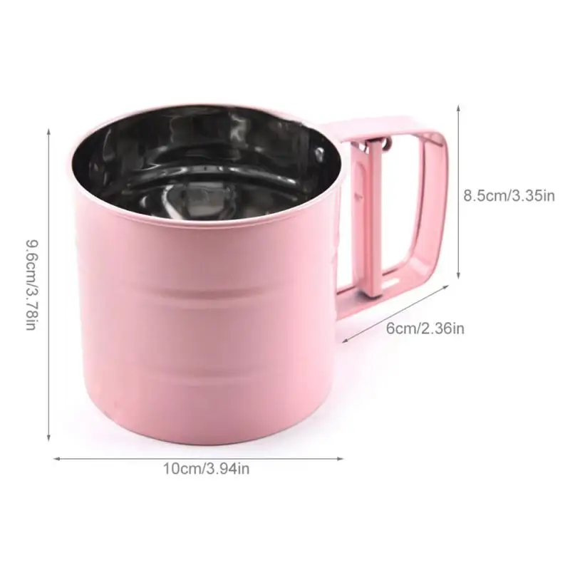 Handheld Flour Shaker Stainless Steel Mesh Sieve Cup Powder Flour Sieve Icing Sugar Bake Pastry Tool Hand-pressed Sifters
Handheld Flour Shaker Stainless Steel Mesh Sieve Cup Powder Flour Sieve Icing Sugar Bake Pastry Tool Hand-pressed Sifters