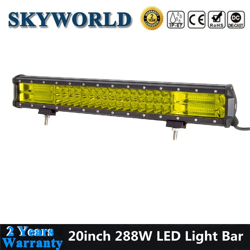 Yellow 20inch LED Light Bar Offroad 7D Tri Row 288W LED Bar 4x4 SUV ATV Fog Light For Truck Uaz Pickup Van Trailer Boat Driving
Yellow 20inch LED Light Bar Offroad 7D Tri Row 288W LED Bar 4x4 SUV ATV Fog Light For Truck Uaz Pickup Van Trailer Boat Driving