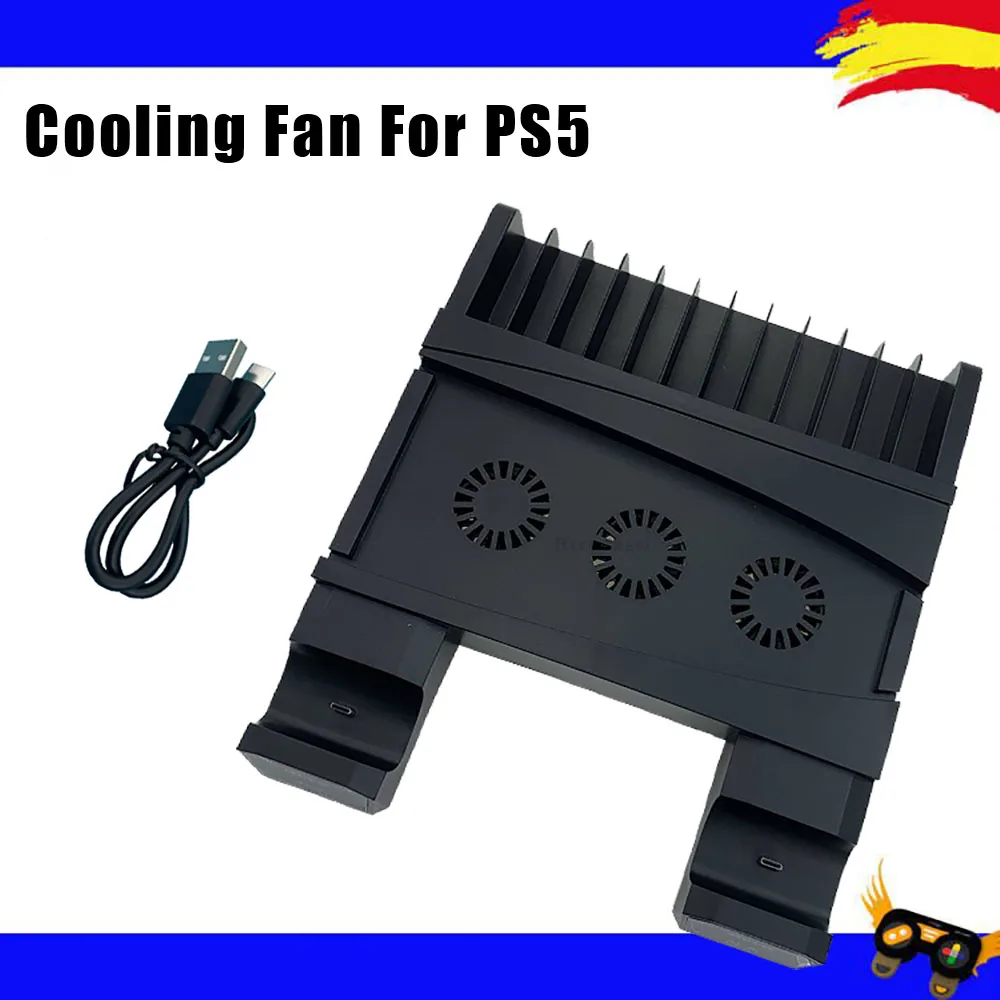 Новая Подставка для зарядки с охлаждающим вентилятором для геймпада PS5, вертикальный держатель-подставка для хранения для PS 5 с USB
Новая Подставка для зарядки с охлаждающим вентилятором для геймпада PS5, вертикальный держатель-подставка для хранения для PS 5 с USB