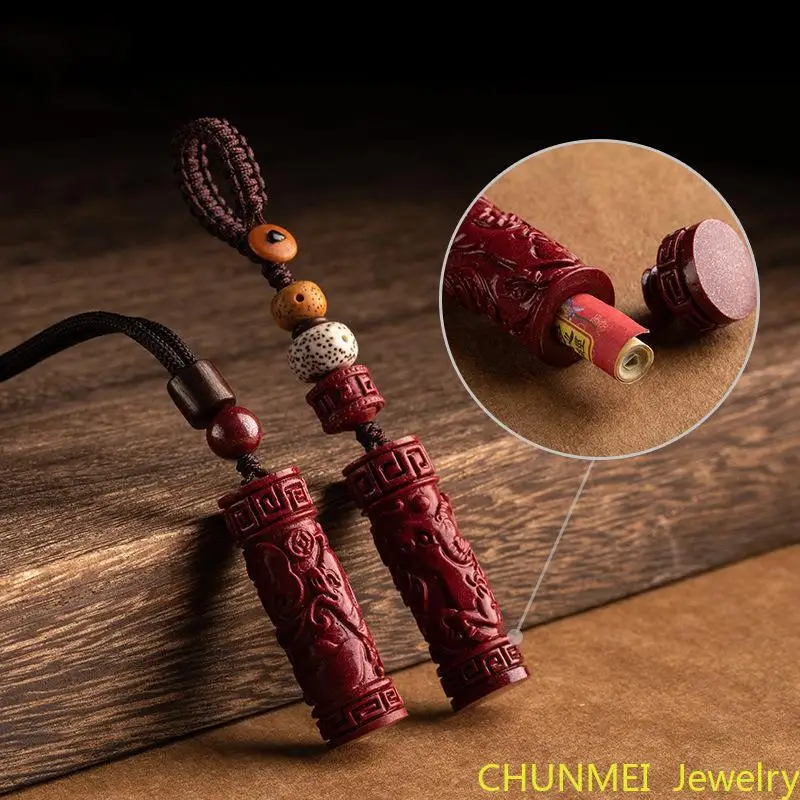 Handmade Cinnabar High-quality Column Women's Cinnabar Sutra Tube Twelve Zodiac Pendant Men's Key Chain
Handmade Cinnabar High-quality Column Women's Cinnabar Sutra Tube Twelve Zodiac Pendant Men's Key Chain
