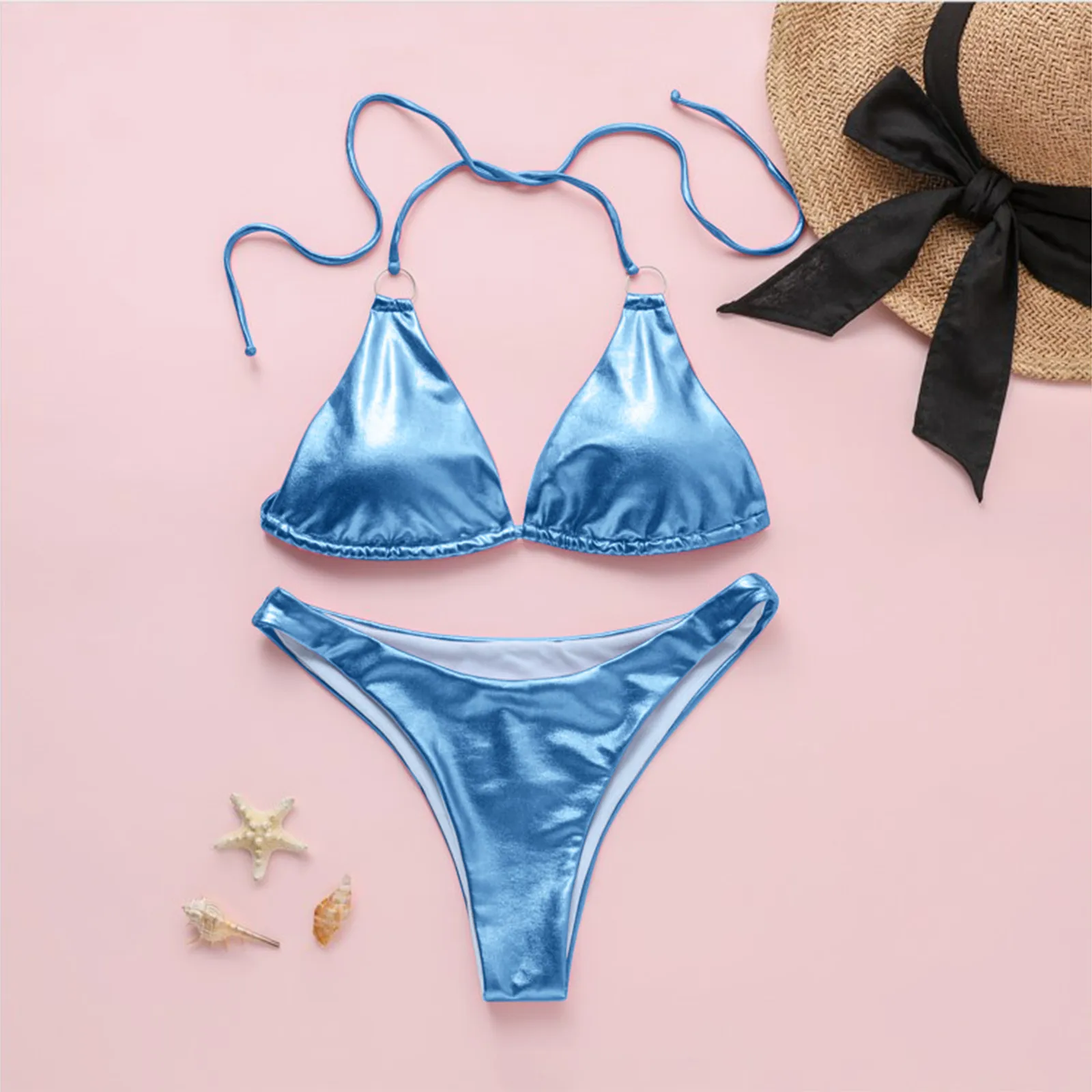 Sexy Bikini Set 2021 Push up Swimsuit Female Shiny Bikinis Cross Bandage Backless Swimwear Women Two Piece Halter Bathing Suit
Sexy Bikini Set 2021 Push up Swimsuit Female Shiny Bikinis Cross Bandage Backless Swimwear Women Two Piece Halter Bathing Suit