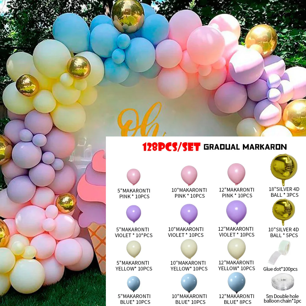 169 pcs Balloons Garland Chain Wreath Metallic Confetti Balloon DIY Wedding Backdrop Arch Baby Shower Birthday Party Decoration
169 pcs Balloons Garland Chain Wreath Metallic Confetti Balloon DIY Wedding Backdrop Arch Baby Shower Birthday Party Decoration