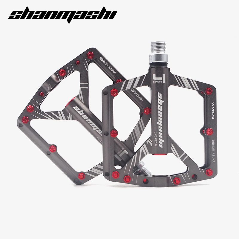 

shanmashi Aluminium Alloy bicycle pedal ultralight cycling 8 Bearings non-slip XC DH vtt mtb mountain bike Flat pedals bmx parts