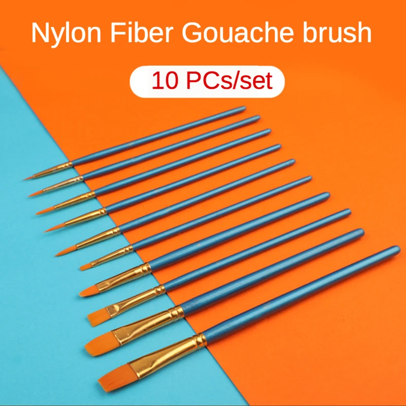 10Pcs/Set Multi-Function Gouache Different Shape Round Pointed Nylon Hair Watercolor Line Drawing Pen Oil Painting Brush
10Pcs/Set Multi-Function Gouache Different Shape Round Pointed Nylon Hair Watercolor Line Drawing Pen Oil Painting Brush