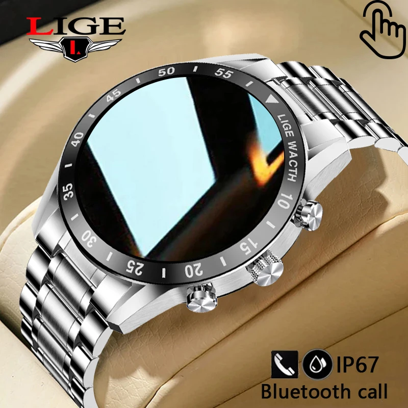 LIGE Смарт-часы для мужчин 2022 Bluetooth Call Мужские часы Спортивные фитнес-браслеты