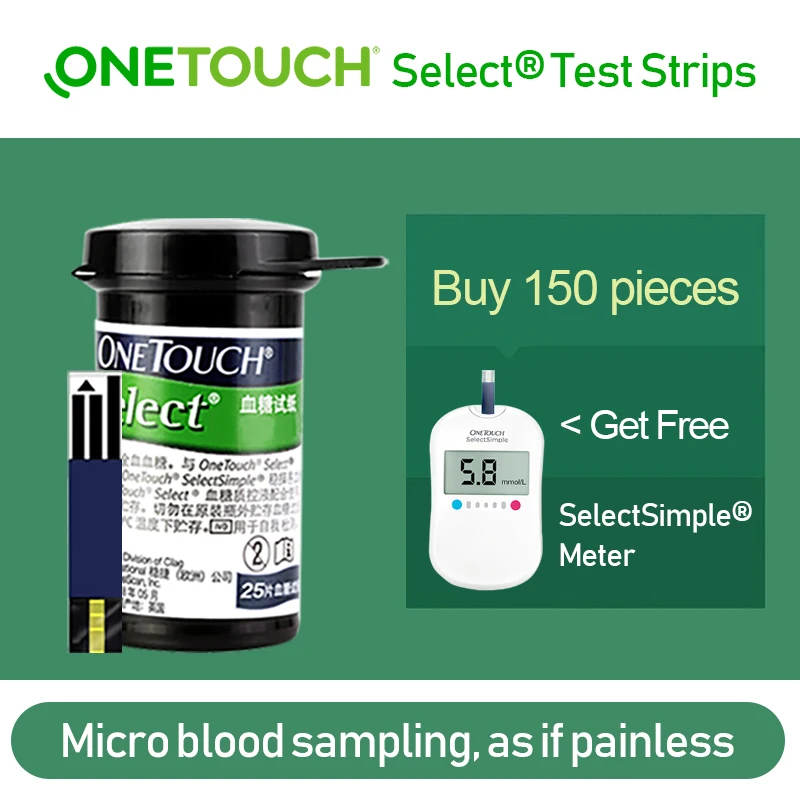 Комплект глюкометра OneTouch Select измеритель уровня сахара в крови с иглами глюкометр