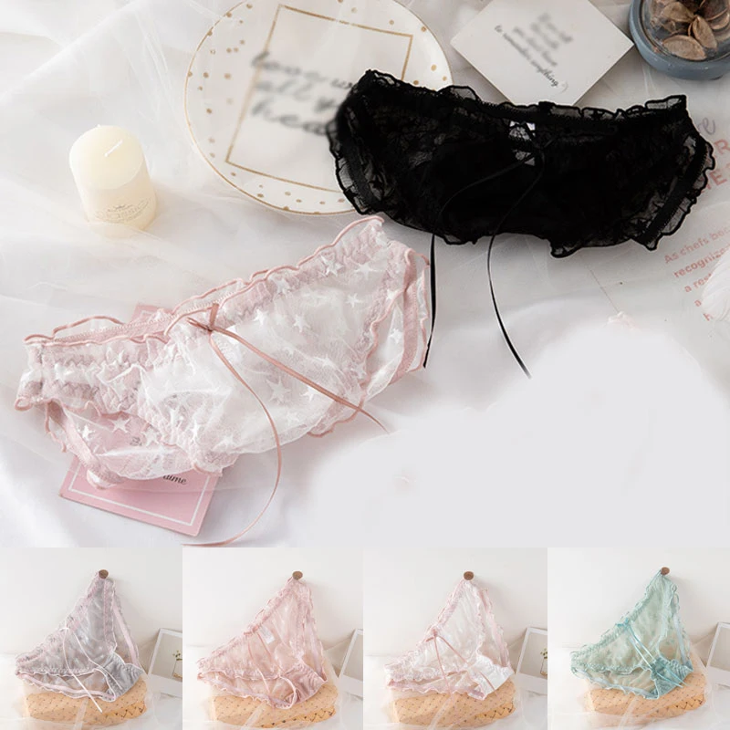 Casual Ladies Underwear Fashion Woman Intimates See Through Low-Rise Lace Panties Star Pattern Girl Briefs Sexy Underpants
Casual Ladies Underwear Fashion Woman Intimates See Through Low-Rise Lace Panties Star Pattern Girl Briefs Sexy Underpants