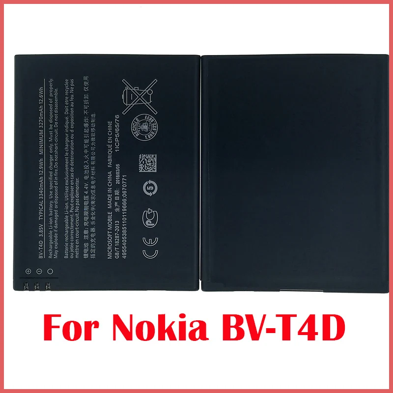 

100% Original 3340mAh BV-T4D/BVT4D Battery For Nokia Microsoft Lumia 950 XL CityMan 940 XL RM-1118 RM-1116 RM-1085 High quality