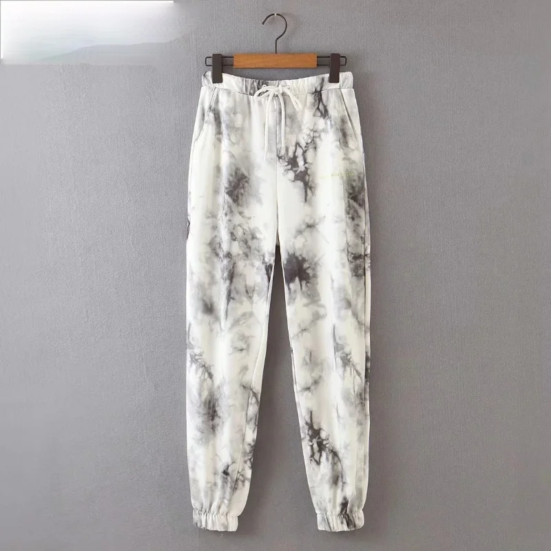 New Women vintage ink tie dyed painting jogging pants chic female elastic waist casual pantalones mujer bow trousers 2021
New Women vintage ink tie dyed painting jogging pants chic female elastic waist casual pantalones mujer bow trousers 2021