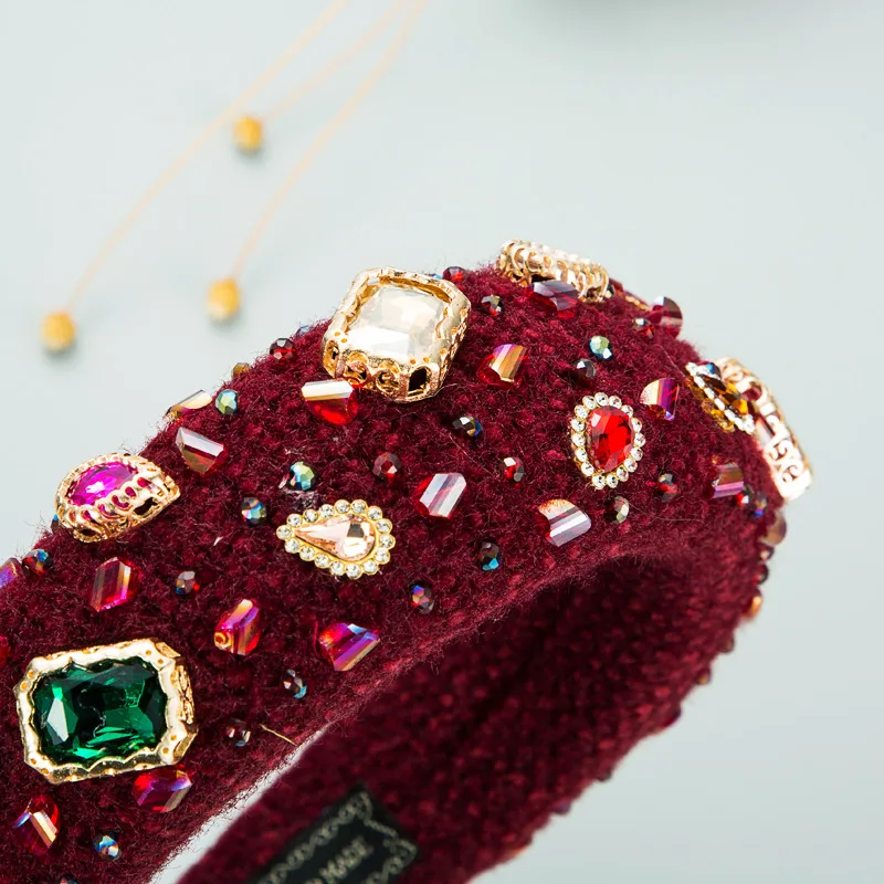 European American Rhinestone New Thick Sponge Crystal Knit Flannel Hairband Women Glass Diamond Super Flash Hair Accessories
European American Rhinestone New Thick Sponge Crystal Knit Flannel Hairband Women Glass Diamond Super Flash Hair Accessories