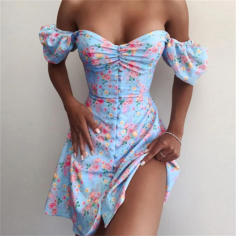 2021 New Sky Blue Floral Lantern Sleeve Waist Beach Dress Elegant Neck Breast Wrapped Dress For Women Dresses Vintage Gothic
2021 New Sky Blue Floral Lantern Sleeve Waist Beach Dress Elegant Neck Breast Wrapped Dress For Women Dresses Vintage Gothic